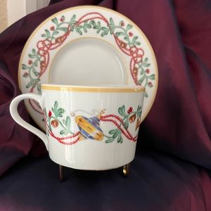 Block Spal “ Whimsy Christmas “  Porcelain Mug and Saucer made in Portugal